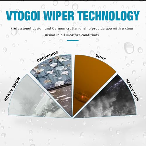 Image of VTOGOI Original Factory Quality Rear Windshield Wiper Blades Replacement For BMW X3 2011-2017,Volvo XC70 2008-2016,Easy To Install 13 inch(Pack of 1)