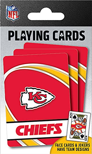 MasterPieces - NFL Playing Cards, Officially Licensed Kansas City Chiefs Football Deck, Family Games for Adults and Kids, Standard Index