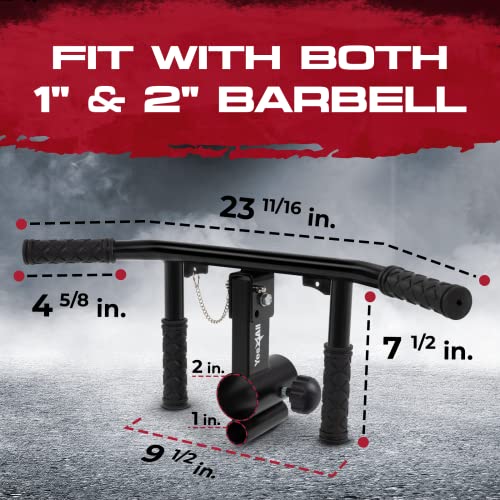 Image of Yes4All Exercise Machine Adjustable T Bar Row Attachment, D Row Handle /Landmine Handle Attachment with Textured Rubber Handles