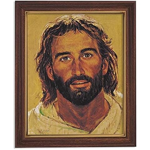 Gerffert Collection Jesus Christ Framed Portrait Print, 13 Inch (Wood Tone Finish Frame) Cover