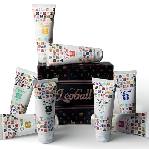 Leoball Water-Soluble Block Printing Ink CMYK+ Master Set of 8 Must-Have Colors with Lustrous Finish 1.25-Ounce Tubes