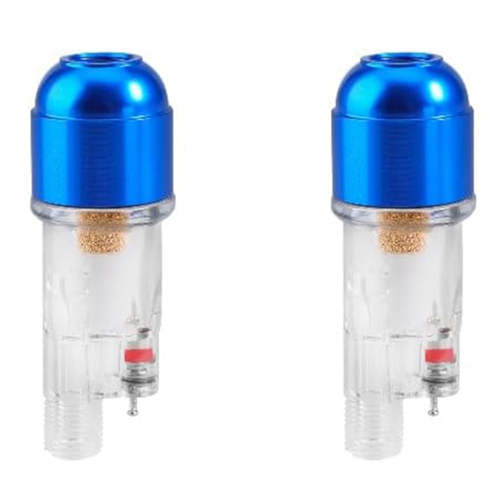 Vjsujehgy Airbrush Mini Air Filter Blue Air Brush Water Moisture Oil Trap Separator 2PCS