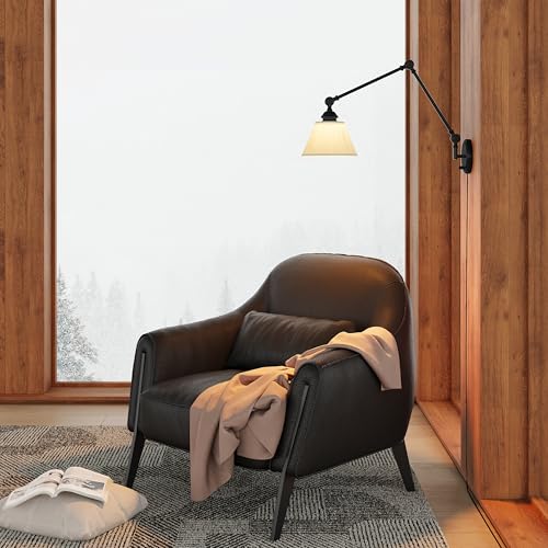 Image of Plug in Wall Sconce, Black Adjustable Swing Arm Wall Lamp, 1 Pack