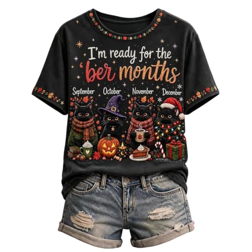 Halloween Shirts for Women Crew Neck I'm Ready for the BER Months Tshirt - image 1