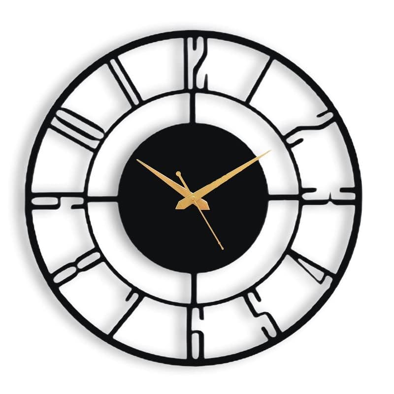 Image of AVVIC MART Stylish Metal Analog Wall Clock for Living Room, Bedroom, Office, Kitchen, Home and Hall | Antique Fancy Big Size Modern Wall Watch for Home Decor (Style-1, 50CM)