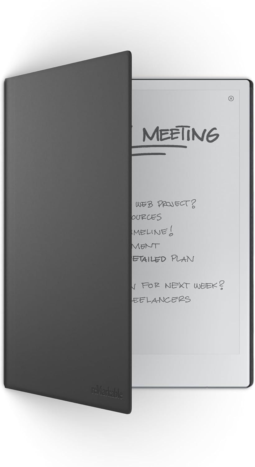 Book Folio – Official reMarkable 2 Cover | Slim, Premium Leather Folio in Black | Stylish Protection for Your rM 2 Tablet | Not Compatible with Paper Pro