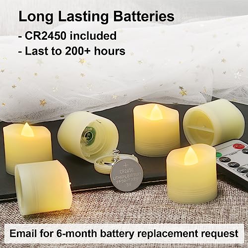 Image of LED Tea Lights Candles with Remote Flameless Candle with Timer Battery Tealights, Unscented Realistic Tealight Warm White Fake Candles, Battery Operated Candle 200 Hours - 9 set x 1.3 inch