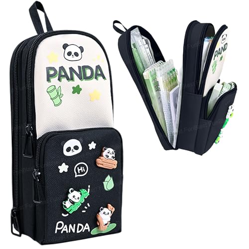 Image of FunBlast Pencil Pouch for Kids, Girls - Panda Large Capacity Multipurpose Stationery Zipper Pouch for Kids & Adults, Kawaii Aesthetic Pencil Case Organizer, Cute School Supply Bag