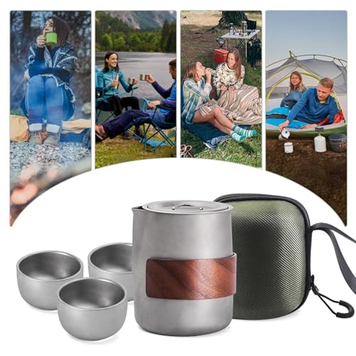 Juego de té para acampar de diseño elegante con bolsa protectora 5
