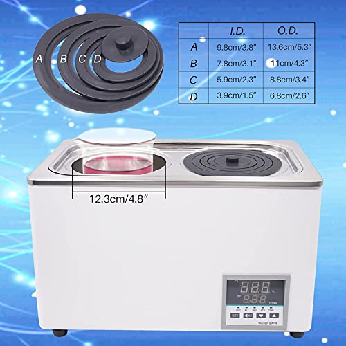 Baño de agua termostático digital, dispositivo de calefacción de laboratorio de acero inoxidable con pantalla digital, función de combustión en seco, equipo de laboratorio para un control preciso de
