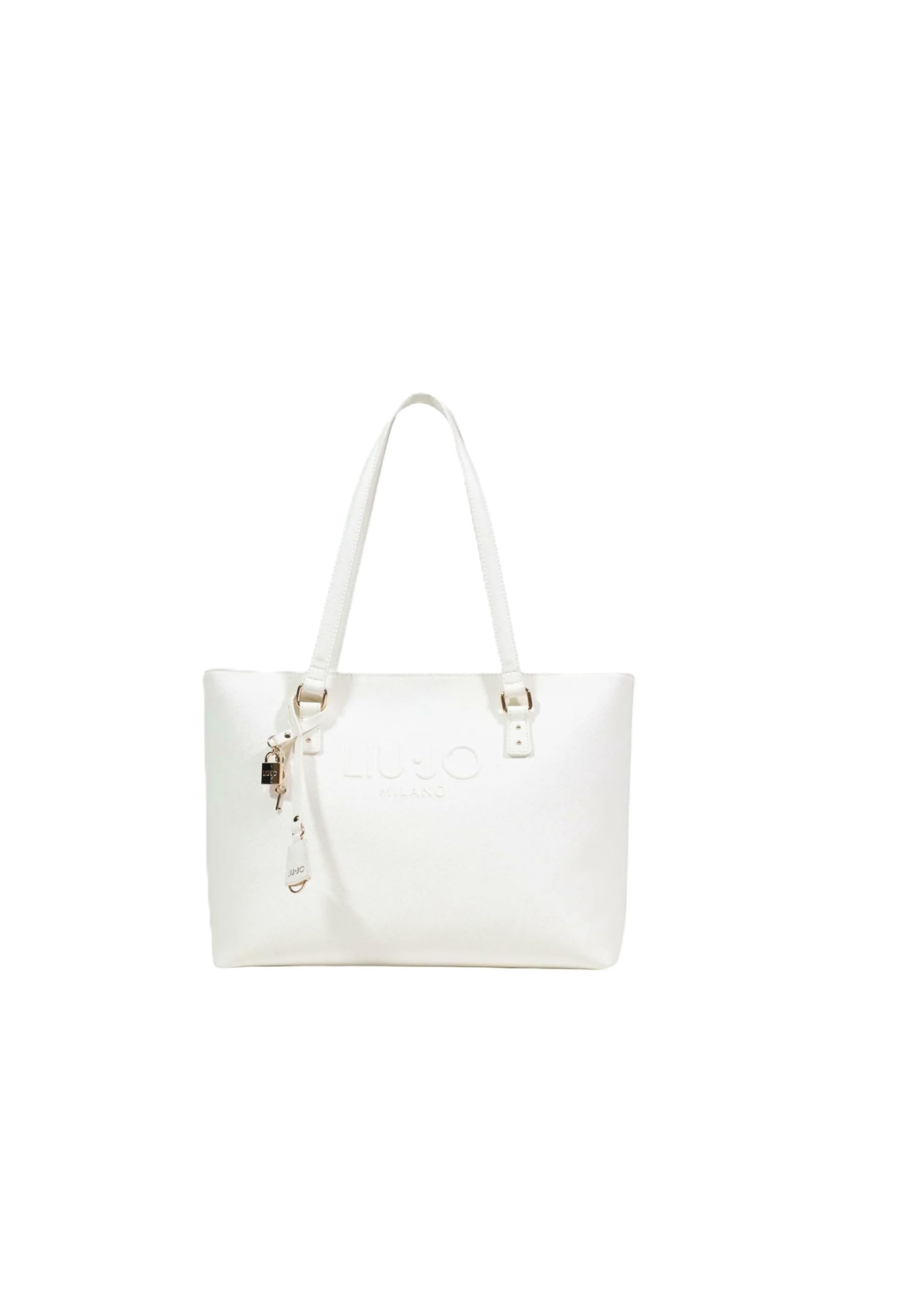 Liu Jo Halona Borsa Shopping L, Cream, Similpelle Ecosostenibile, 42 x 27 x 13 cm, con Cerniera e Tasca Interna, Logo in Rilievo