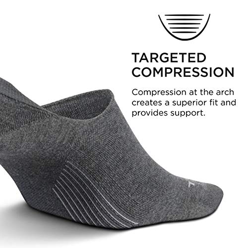 Image of Feetures Everyday Light Cushion Invisible Sock for Men - Anti-Slip Sock Liner with Targeted Compression - (1 Pair)