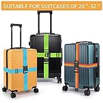 BILIONE 4 Pack Luggage Straps 79" Long Belts Keep Suitcase Secure While Traveling, TSA Approved Add a Bag Premium Accessory for Travel Bag Closure (Blue+Orange+Rose Pink+Green) - Image 4