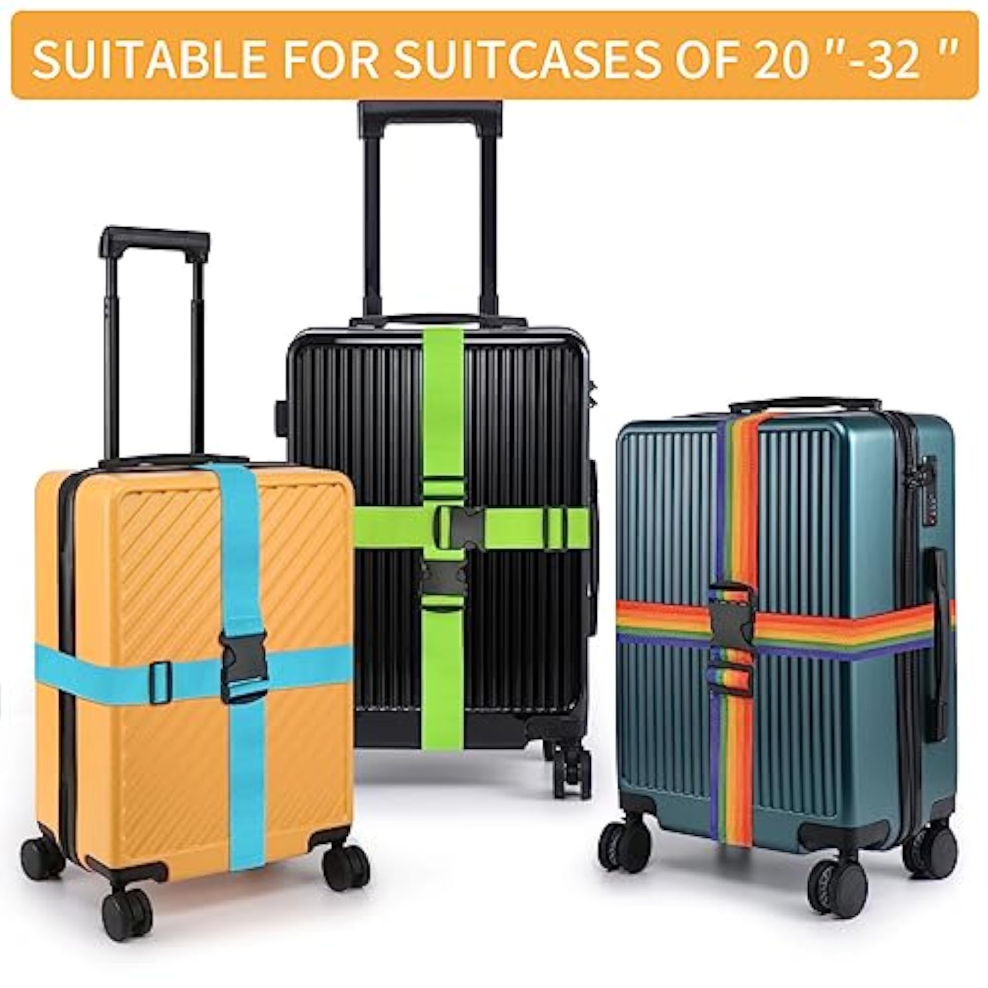 Adjustable Luggage Straps for Suitcases, Travel Essential