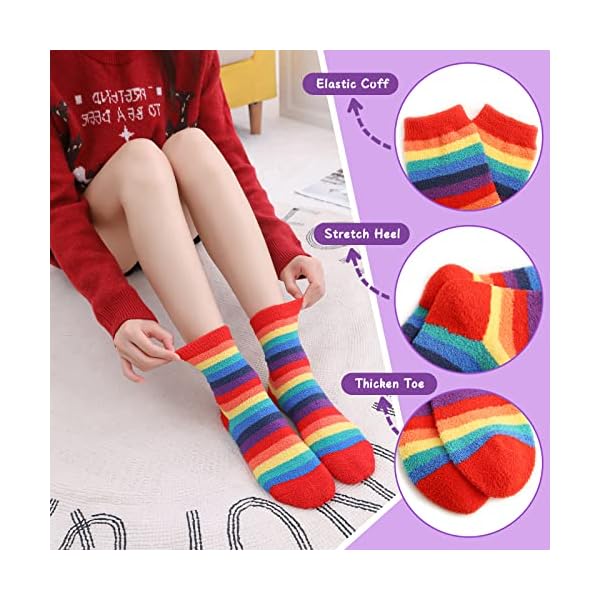 HERYEBING Damen Socken, Stoppersocken für Damen Flauschige Kuschelsocken Dicke Wintersocken Warme Bettsocken Geschenke… – Bild 5