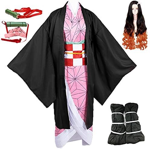 with Wig Demon Slayer Kamado Nezuko Tanjirou Agatsuma Zenitsu Tomioka Giyuu Japanese Anime Costume Halloween Outfit