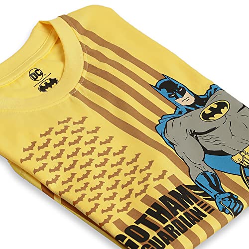 Image of Kidsville Batman Printed Regular Fit Yellow Cotton Boy's T-Shirt