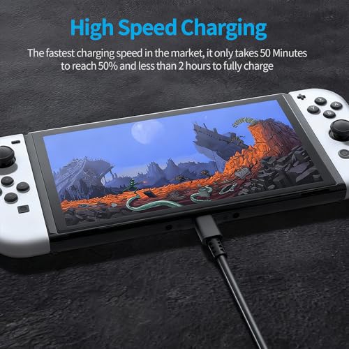 Switch Charger - Charge in Full Less Than 2H - 15V 2.6A USB C Power Adapter Fast Charging with Upgraded IC Module, 5FT Cable Cord - Compatible with Switch Lite, OLED, Steam Deck - Support TV Mode - Thumbnail 3