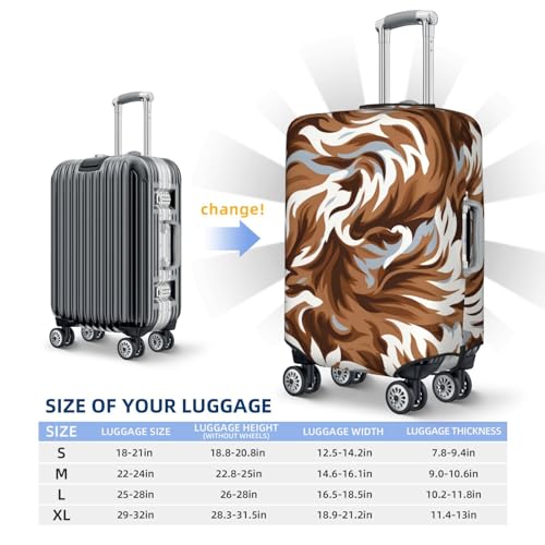 Luggage Cover Elastic Washable Suitcase Cover Dustproof Suitcase Protector Personalized Brown And White Travel Luggage Baggage Covers For 18-32 Inch 6