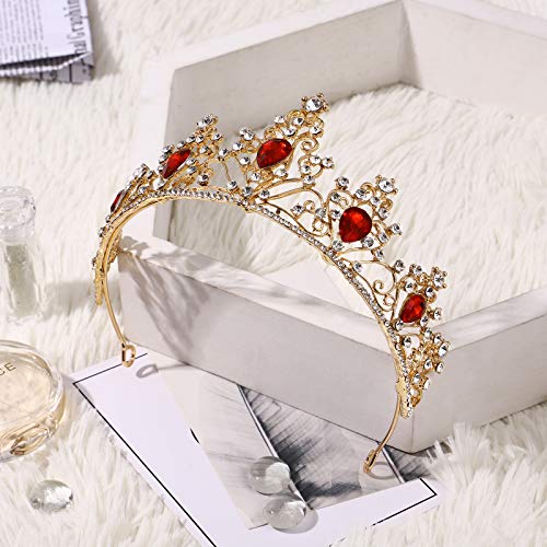 Minkissy 155600P9WJIPJNYM Gemstone Crown Crystal Rhinestone Tiara Crown Queen Princess Pageant Crown Tiara Hair Accessory thumb #7