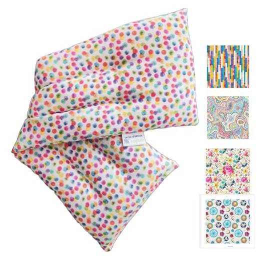 Saco de Semillas para Microondas 45x14 cm –Saquito Térmico Cervical con Lavanda– Bolsa Térmica de Calor y Frío – Saco Térmico para Cuello/Espalda -Almohadilla Térmica Alivio Dolor Menstrual (PUNTOS)