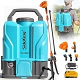 SideKing 4.2 Gallon Battery Powered Backpack Sprayer, 120 PSI Powerful Electric Sprayer Compatible with DeWalt 20V Battery, Max 1.0 GPM, 5 Nozzles & 2 Spray Wands for Lawn, Yard, Weed & Pest Control