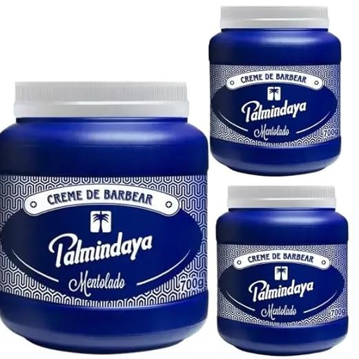 Creme Barbear Palmidaya Mentolado, Kit 3 Unidades, 700g