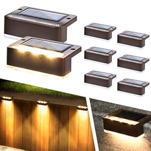Solpex 8 Stück Solar Treppenleuchten Warmweiß Braun