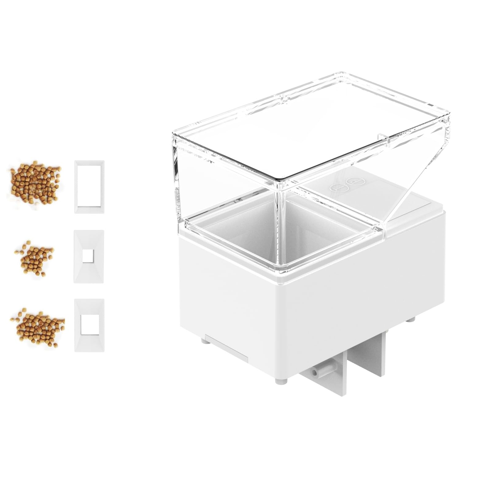 UKSUNVI Alimentador automático de peces para acuario, alimentador de peces de vacaciones, múltiples modos de alimentación temporizada, silencio, gran capacidad de 500 ml, con pantalla digital, a