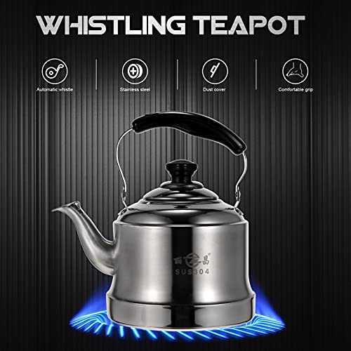 DOITOOL Chaleira com apito de aço inoxidável 2L com infusor, chaleira, fogão, chaleira, apito para t