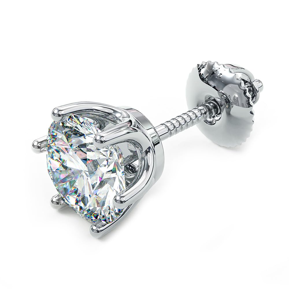 aya's Claw Set Round Solitaire CZ Stud Earring (Single Stud) | 925 Sterling Silver | Cubic Zirconia Diamond Look | Minimalist Male Ear Jewelry-picture-57