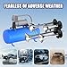 Reilauto Train Horn for Truck, 178DB Loud Air Horn Kit with 4 Trumpets, 150 PSI 12V Air Compressor, 1.6Gal/6L Tank, Suit for Car Truck Pickup Semi Train Boat