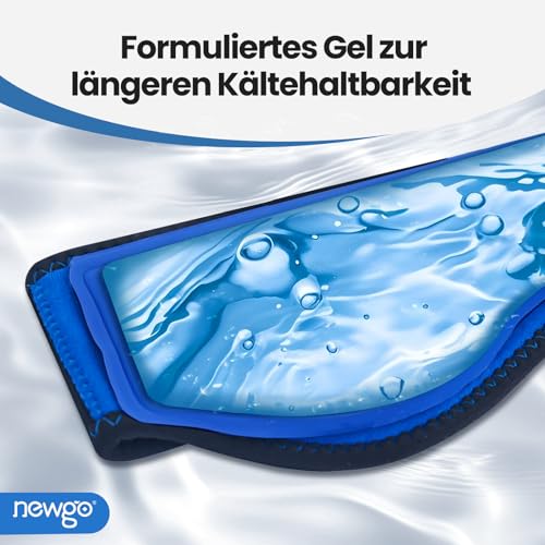 NEWGO Kühlpad Gel-Kompresse (2 Gel-Einsätze), mit waschbarer Kopfbandage, bequem