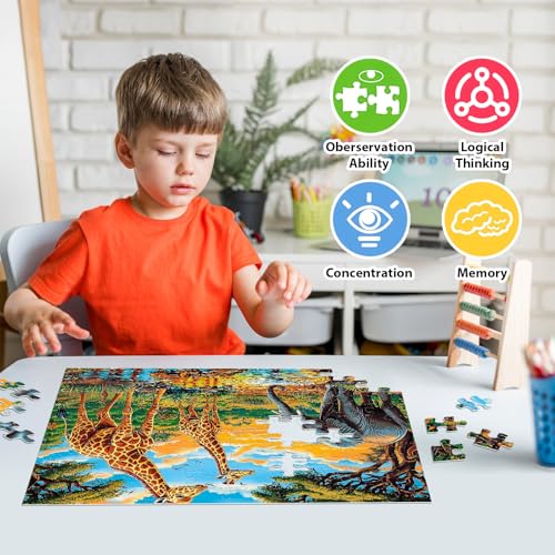 Rompecabezas Jeacirio para Niños de 5 a 8 Años – Colección Mundo de Animales, 4 Paquetes de 100 Piezas, Juguetes Educativos para Niños y Niñas de 4 a 6 Años miniatura 5