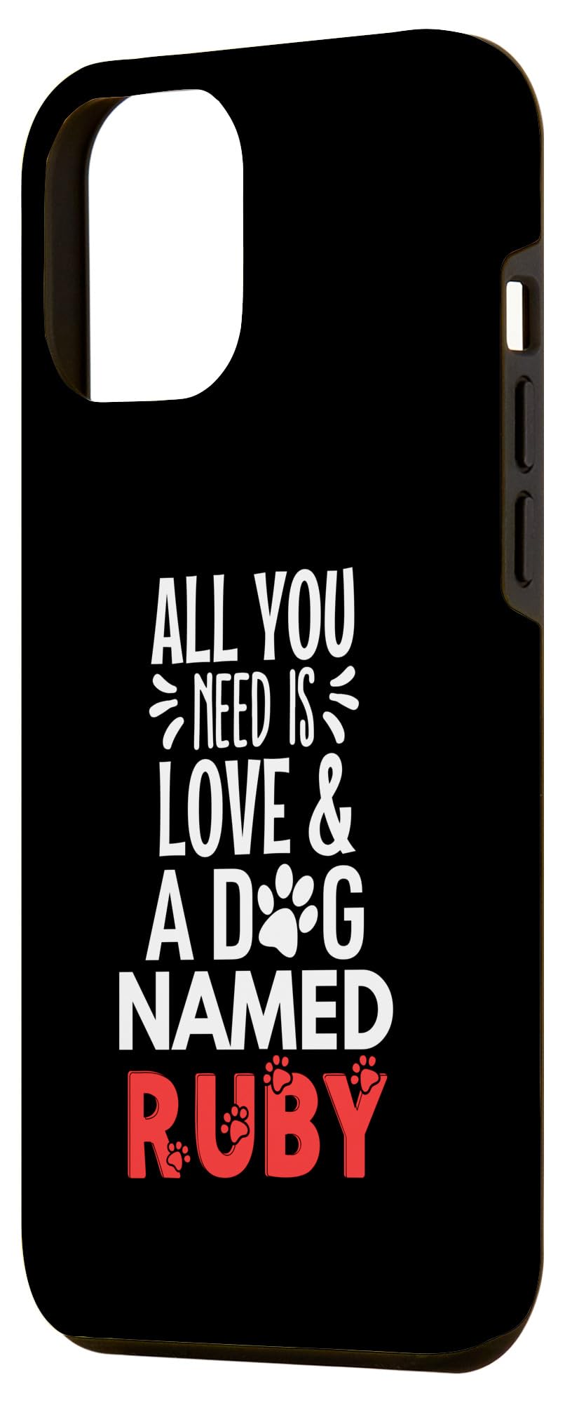 iPhone 12 Pro Max Dog Name Ruby Design - All You Need is Love! Case - Image 2