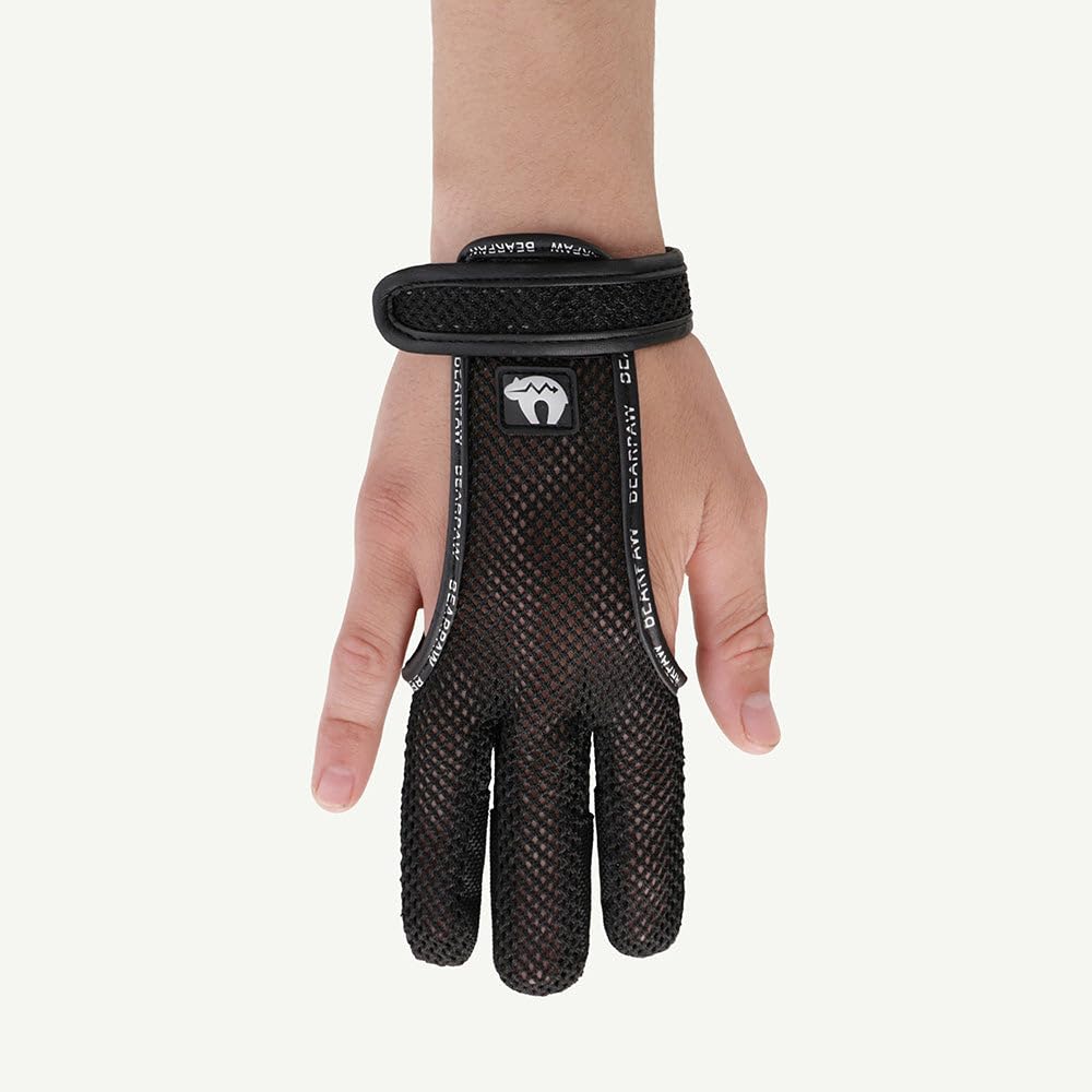 BEARPAW PRODUCTS Schießhandschuh Summer 3 Finger – Leichter Archery Bogenschießen Handschuh mit Mesh, atmungsaktiv & robust, für Recurve & Langbogen, präzise Schusskontrolle