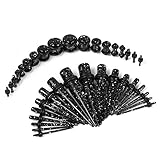 BodyJ4You Taper Kit 36PC Spots Black Tapers and Plugs 14G-00G Stretching Kit