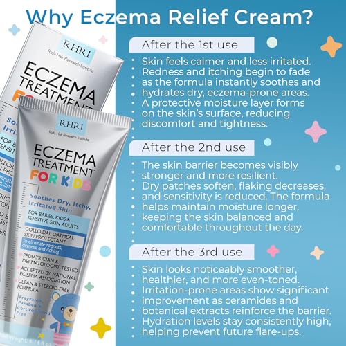 Image of Eczema Cream for Kids with Soothing Hydration for Dry, Red & Irritated Skin