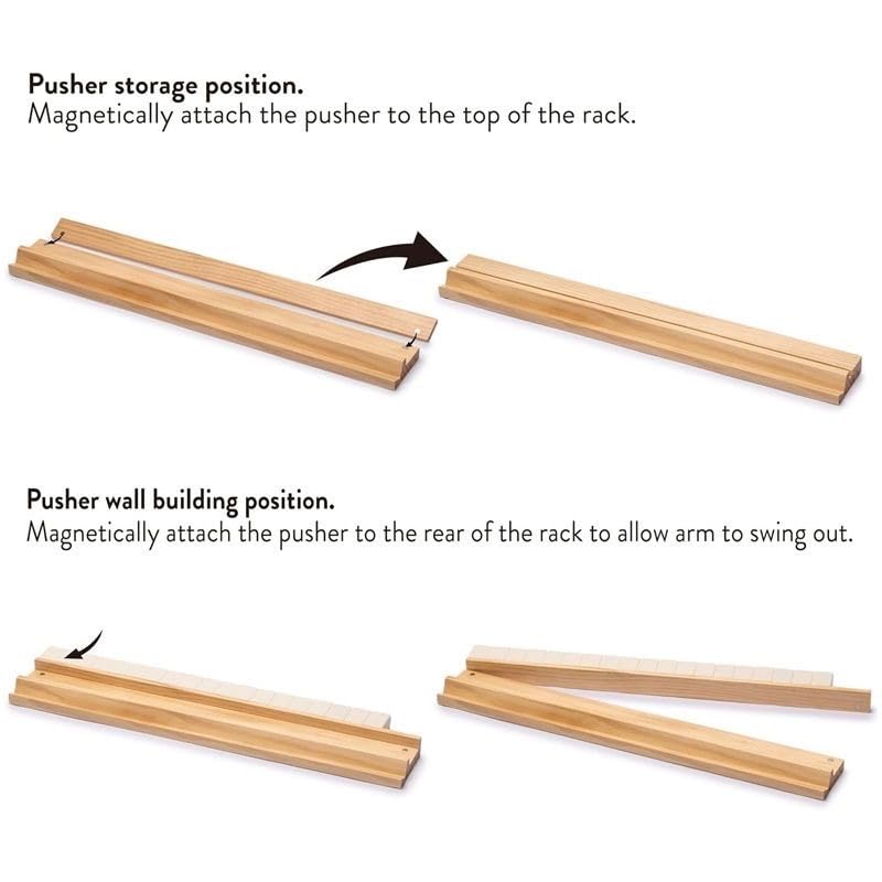 4 piezas rack de madera para Mahjong 17.7 pulgadas miniatura 6