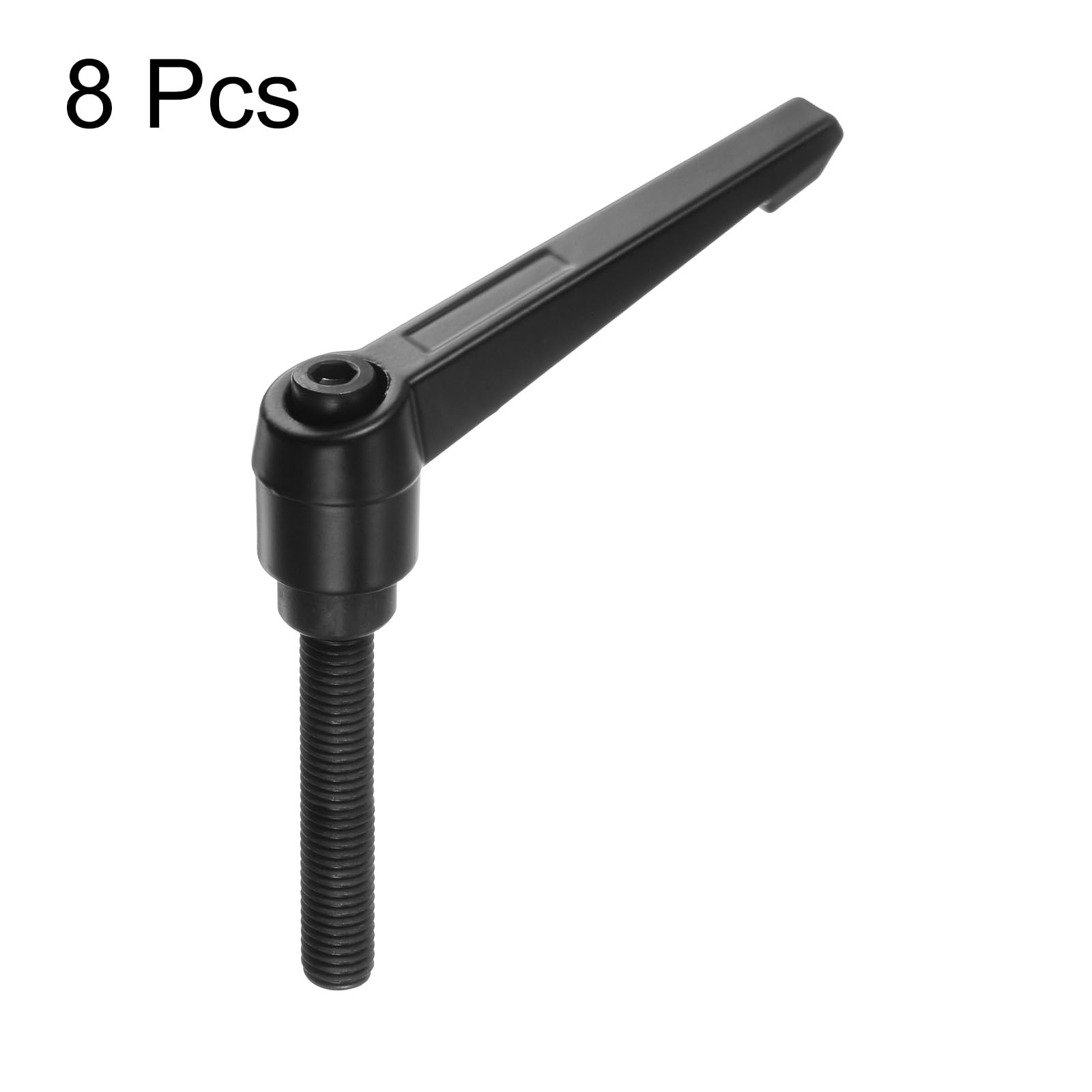 QUARKZMAN 8uds Ajustable Sujeción Palanca Manijas M10 x 60mm Macho Rosca Perno Perillas Giratorio Tornillo Bloqueo Rápida Liberación Trinquete Pulsador Botón Mango, Negro