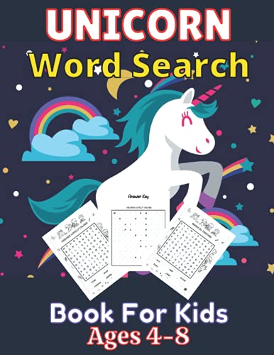 Unicorn word search book for kids ages 4-8: word search book with fun and learn positive word;best gift for smart girls and boys kids age 3-5,6-8,4-8,8-12