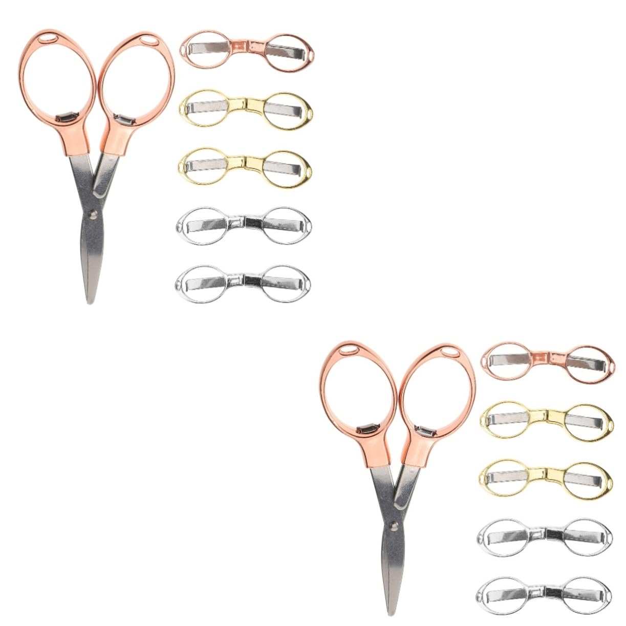 HOMSFOU 2 Set Forbici Portatili Cucito Con Forbici Per Tessuti Viaggio Artigianali Per La Casa Da Ufficio Acciaio Nichel-cromo 6 Pezzi*2