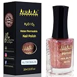 Shajia Halal Gel Nail Polish - Water Permeable Red & White Nail Enamel - Glossy Finish, Vegan & Cruelty-Free (AL-154)