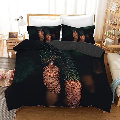 Housse de couette 160x200 zippée facile à enfiler avec 2 taies d'oreiller 65x65