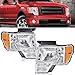 PIT66 Headlights Assembly Front Headlamp Assembly Front Headlamp Driver & Passenger Side Compatible with Ford F150 2009-2014 Headlamps DL3Z13008A DL3Z13008B DL3Z13008EB DL3Z13008EC FO2503289 FO2502289