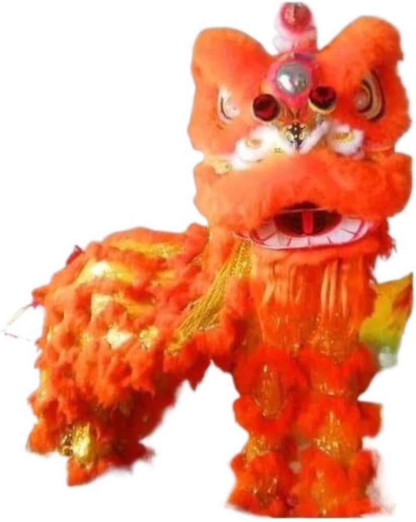 Lion Dance Dragon Dance for Outdoor Chinese New Year Lion Dance Mascot Costume Lion Dance Chinese Folk Art Adults Cosplay Outdoor Sports Party Traditional Festivals(Orange)