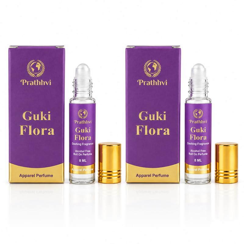 Guki Flora Attar Roll-On Perfume Oil 8 ml | Alcohol Free | Long Lasting Rich Fragrance | Men & Women | Pocket Size Travel Friendly Roll On | Daily Wear Fragrance - Pack of 2-image-34