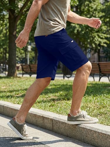 Image of JMIERR Mens Casual Cotton Twill Cargo Shorts Drawstring Classic Chino Stretch Short with 6 Pockets