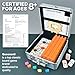Queensell Mexican Train Dominoes Set Double 15 with 8 Holders - Wooden Hub and Tiles Holders - Double 15 with Dots (D15 + 8 Holders)