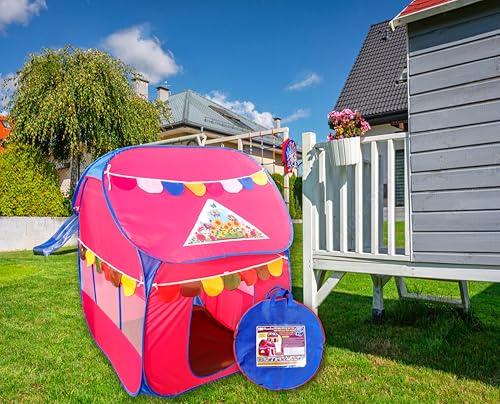 Image of Homecute Foldable Pop Up Hut Type Kids Toys Play Tent House for Boys and Girls (Medium Size Pink)